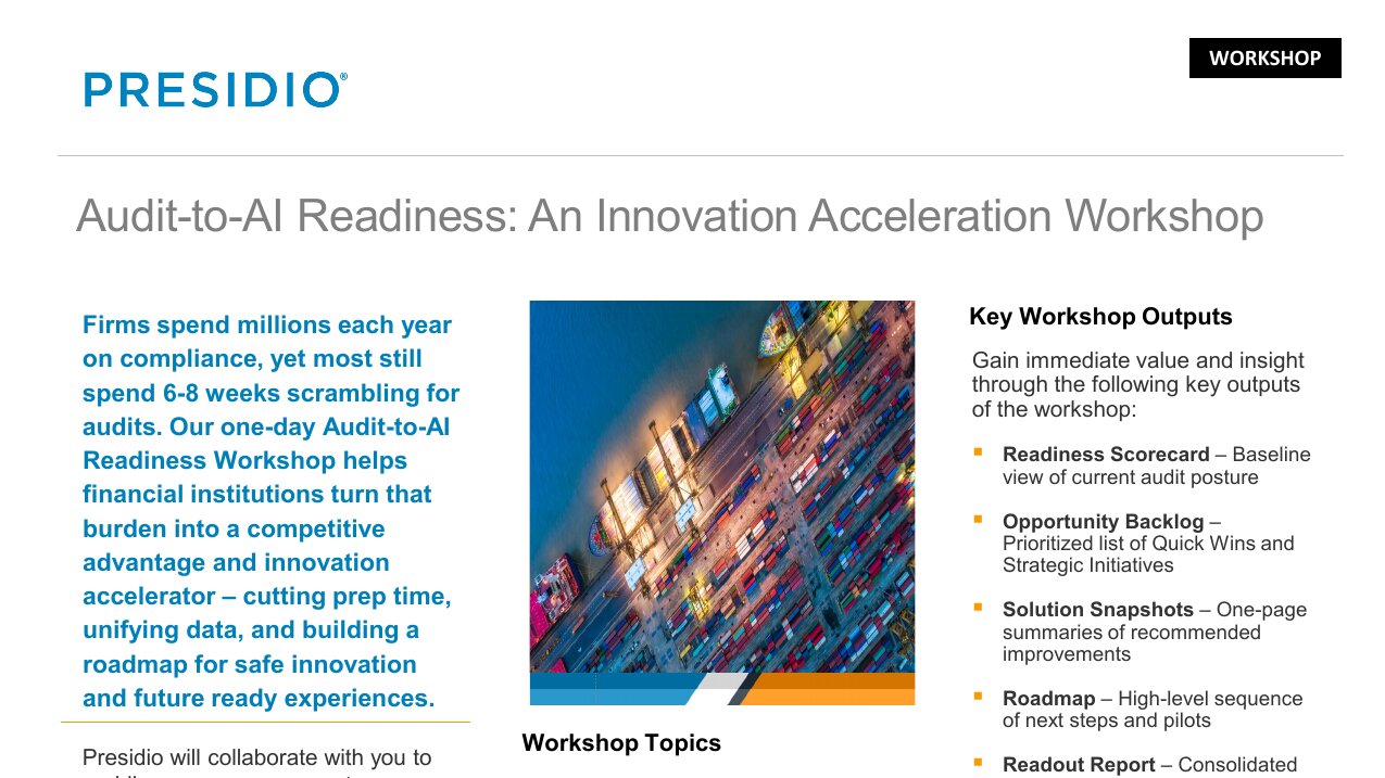 Presidio FSI Audit to AI Readiness Workshop Slick