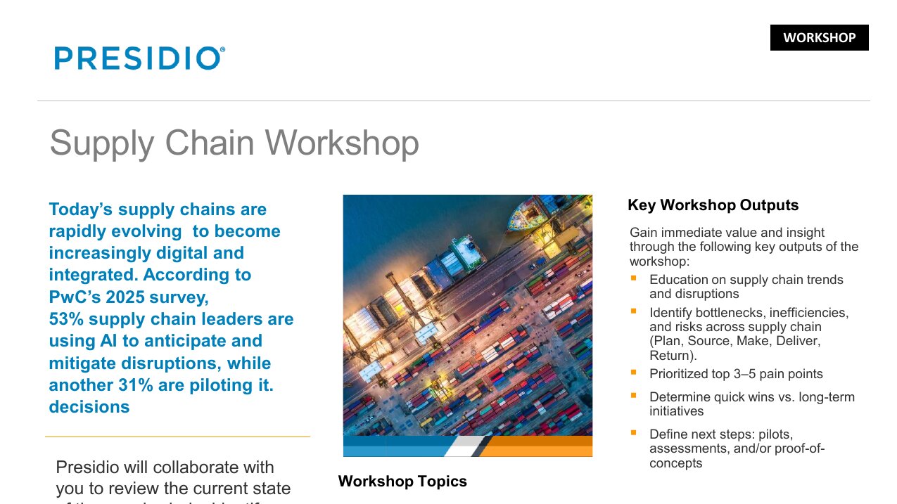 PresidioSupply Chain AWS workshop brief