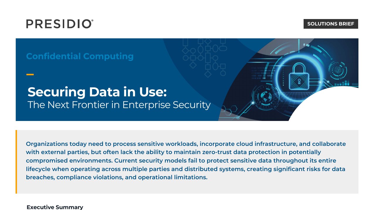SOLUTION BRIEFS Presidio Intel Confidential Computing 2025 FINAL