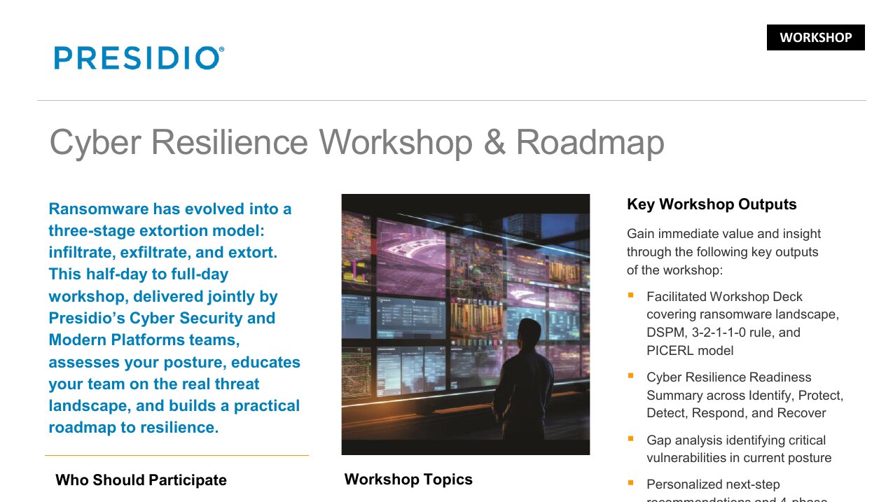 WORKSHOP BRIEF Cyber Resilience Workshop and Roadmap 1